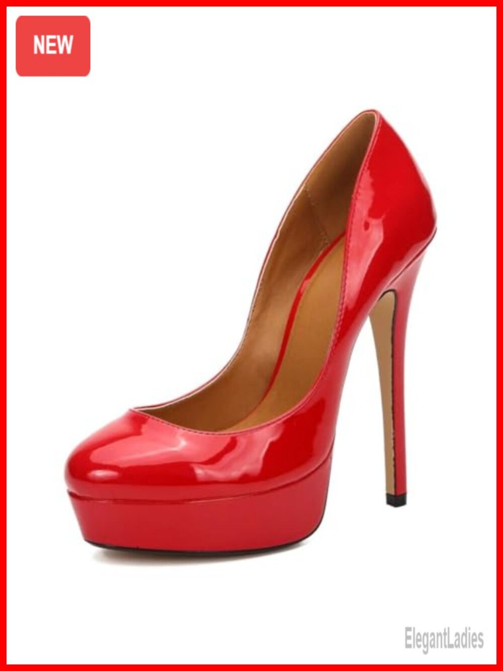 Synthetic Patent PU Platform Pumps Stiletto High Heels Party Dress Shoes